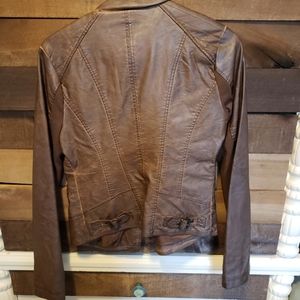Brown faux leather jacket small